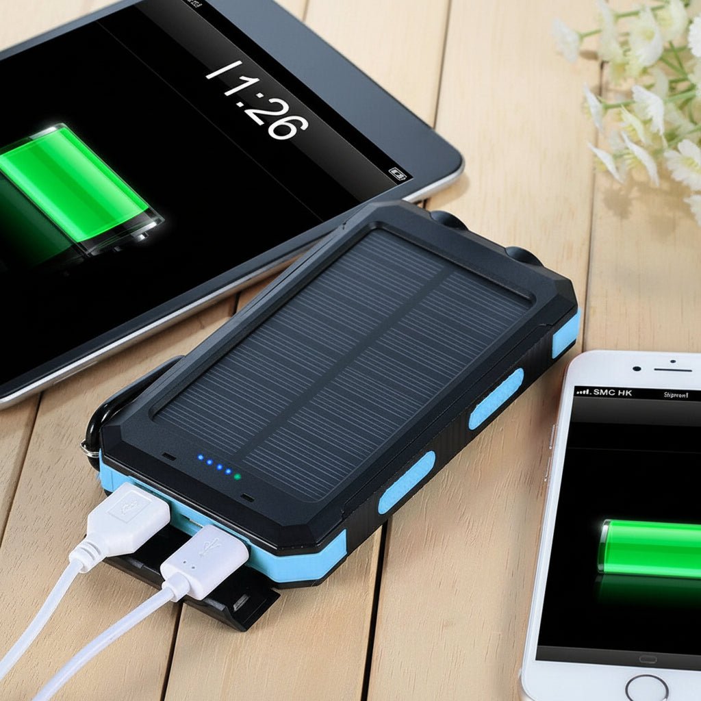 Solar Portable Power Bank Waterproof Phone Charger for Camping