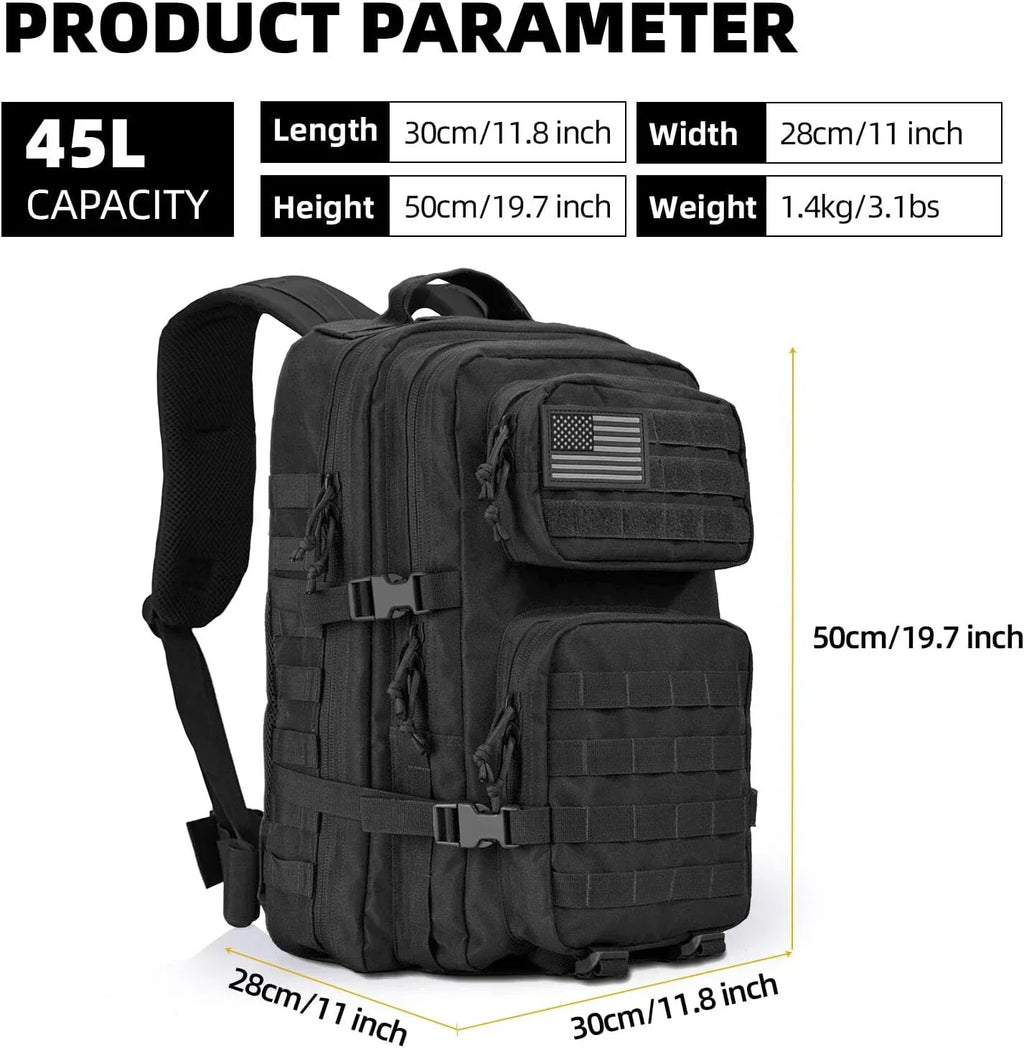 45 Liter Tactical Military MOLLE Backpack Assault Bugout Bag