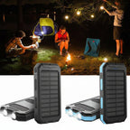 Solar Portable Power Bank Waterproof Phone Charger for Camping