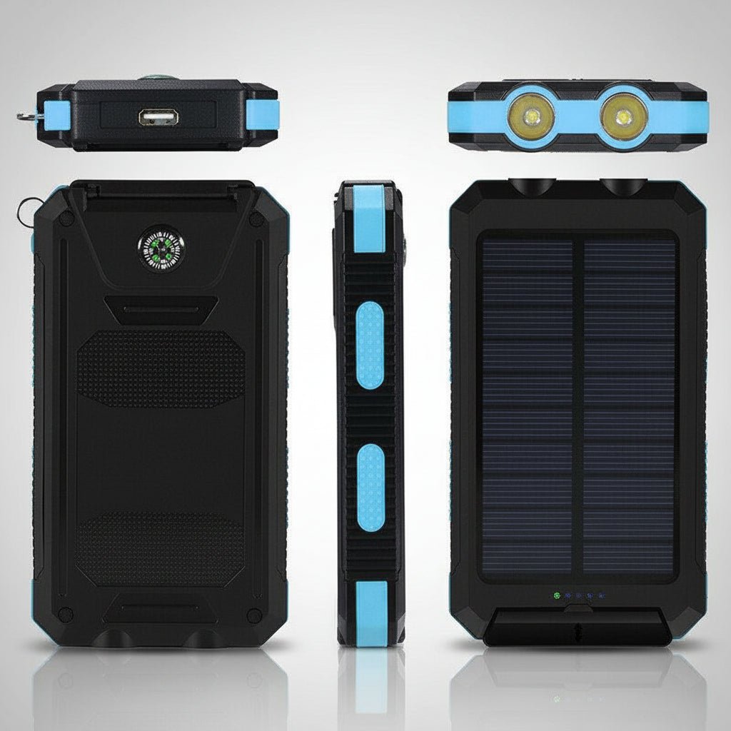 Solar Portable Power Bank Waterproof Phone Charger for Camping