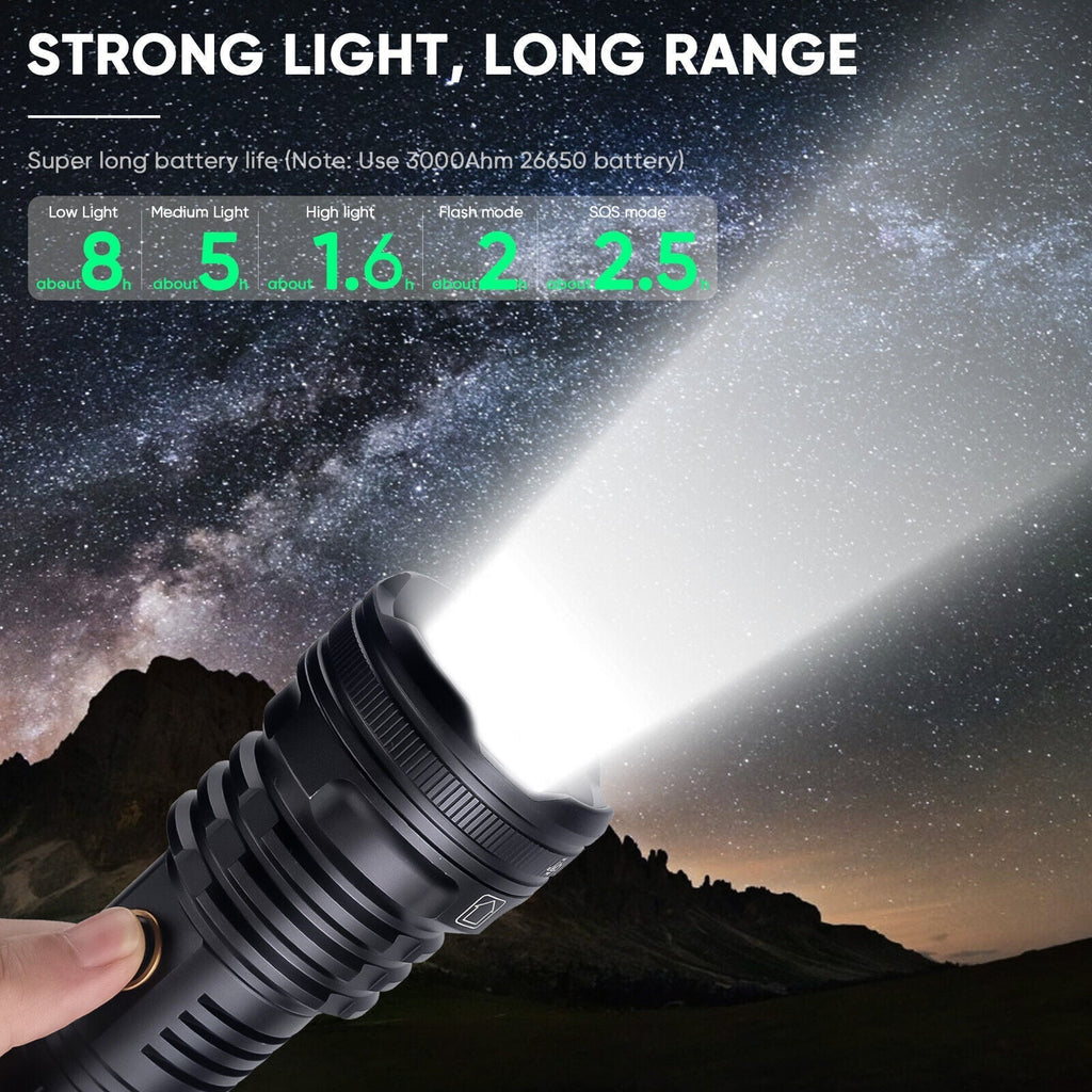 LED Flashlight USB Rechargeable High Lumen Handheld Torch