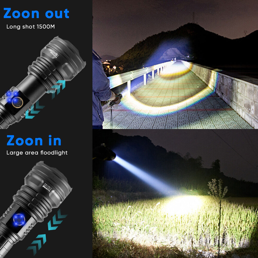 LED Flashlight USB Rechargeable High Lumen Handheld Torch
