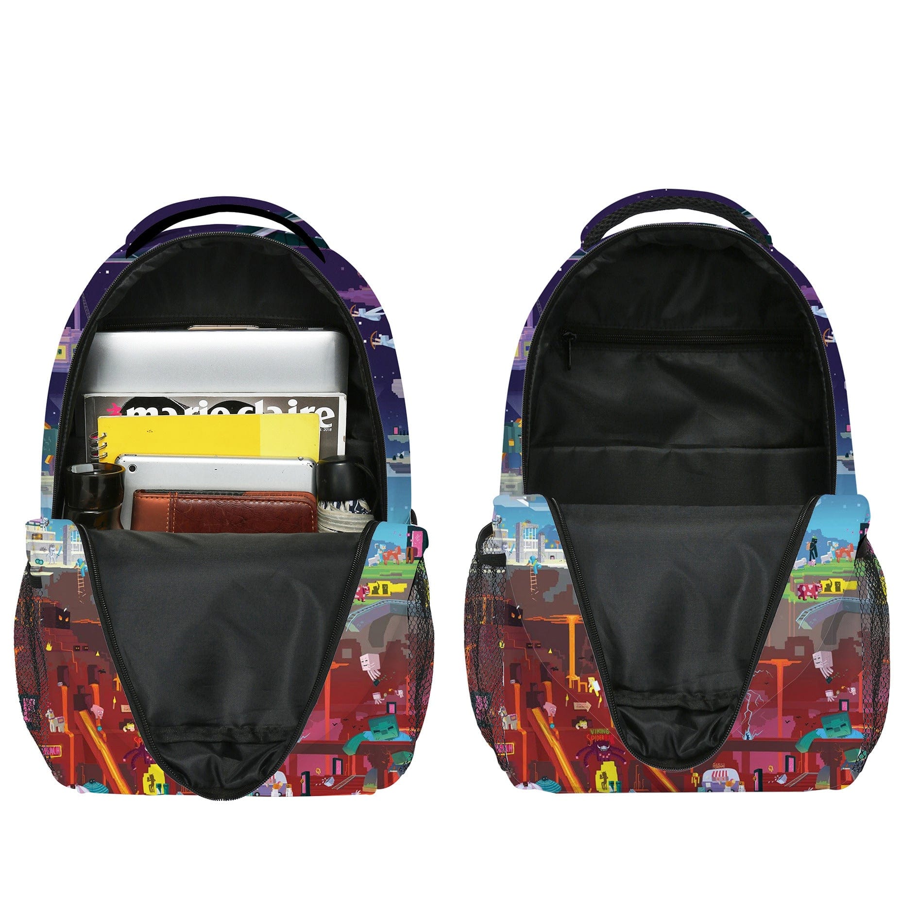 Video Game Backpack Rucksack Square Minecraft Style