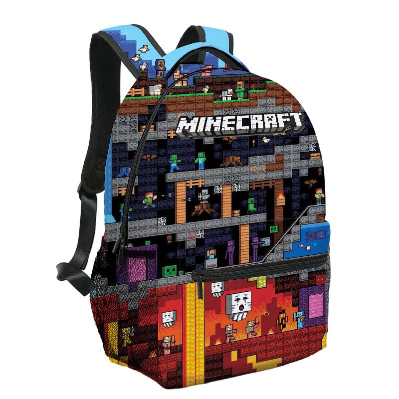 Video Game Backpack Rucksack Square Minecraft Style
