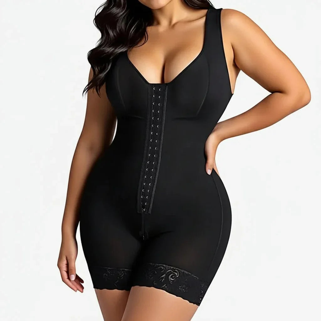 Women Full Body Shaper Tummy Control Butt Lifter Zipper Crotch Shapewear