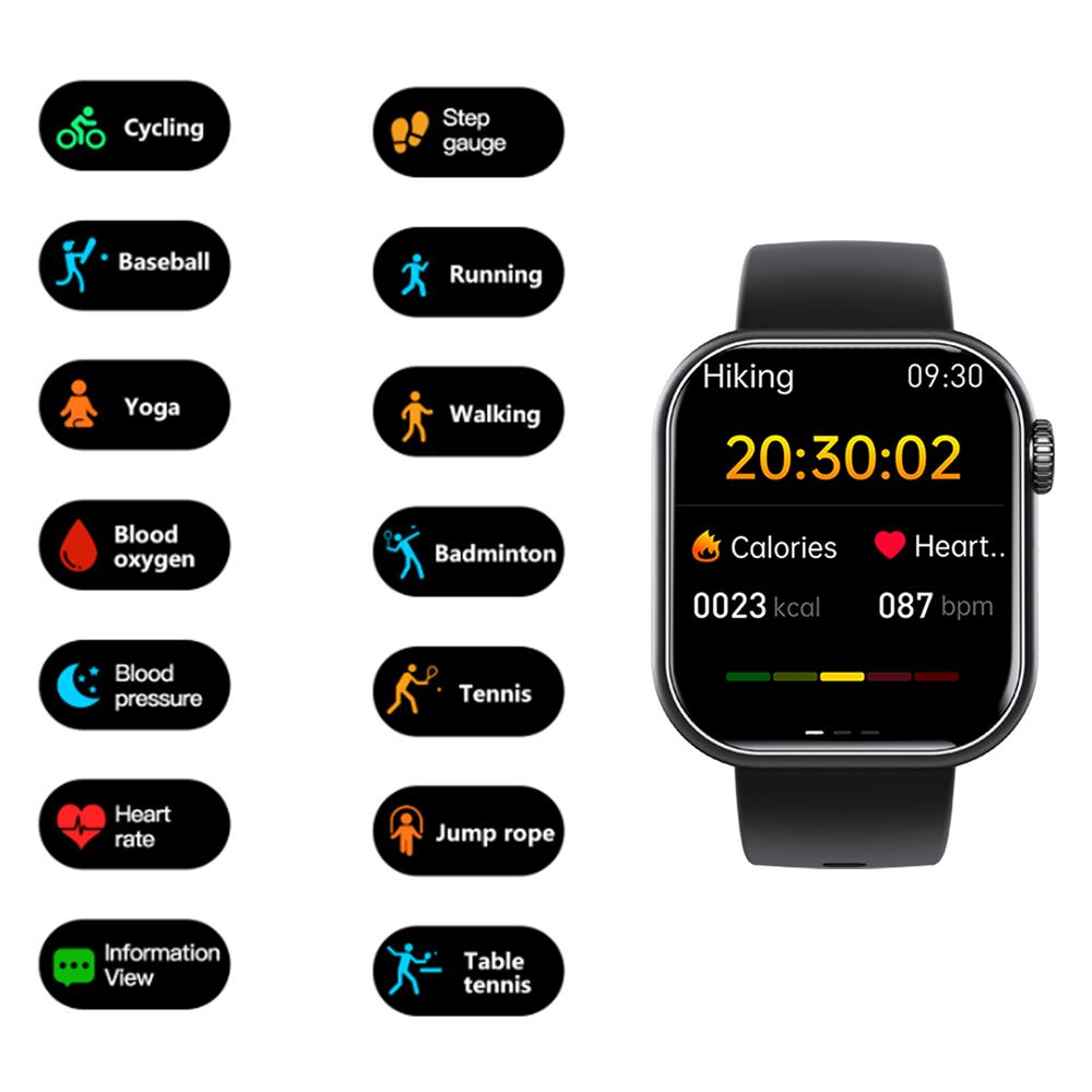 Square Smart Watch Fitness Tracker Heart Rate Blood Pressure Activity Watch