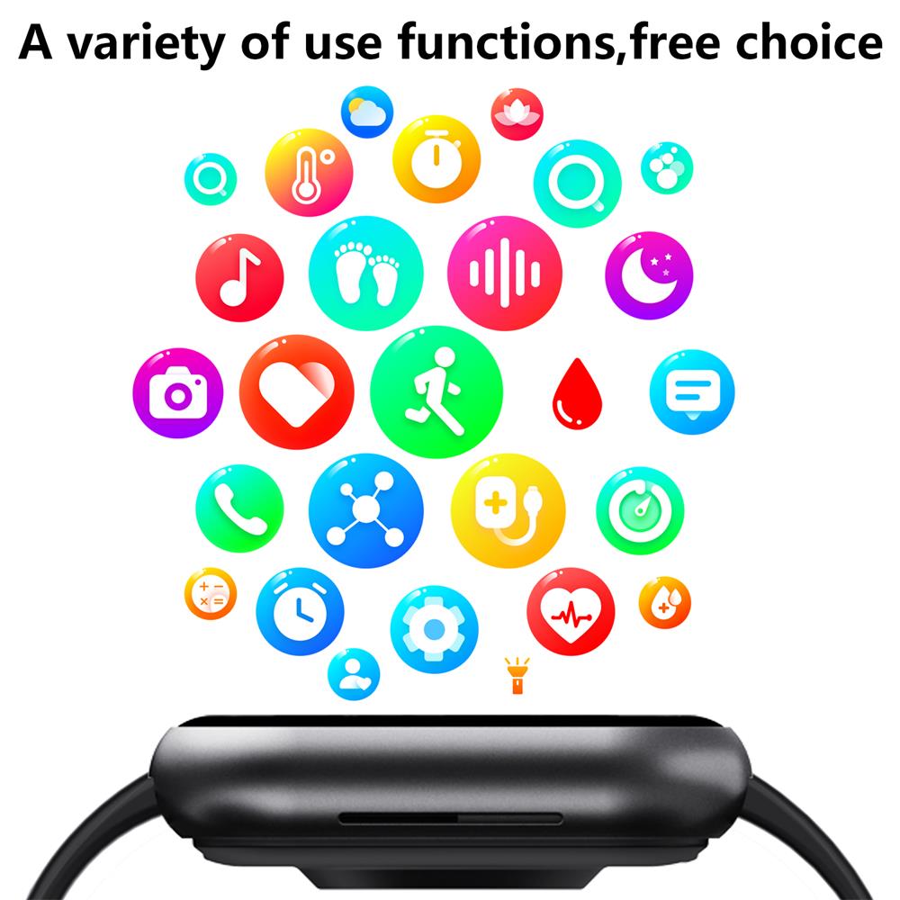 Heart Rate & Blood Pressure Monitor Square Smartwatch Fitness Tracker Watch