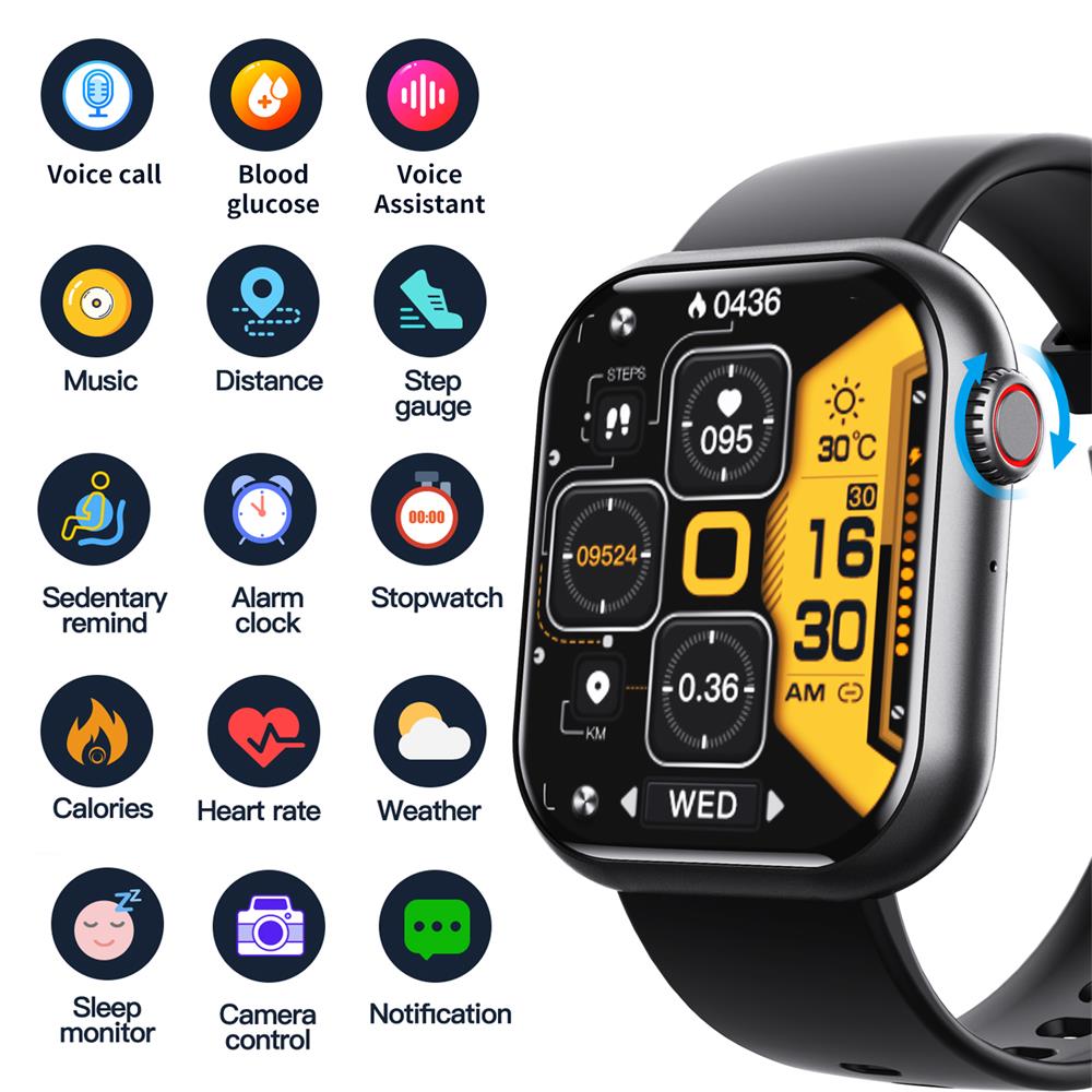Square Fitness Smart Watch Heart Rate & Blood Pressure Sleep Tracker