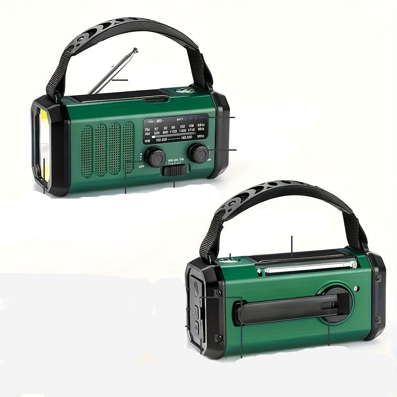 Solar Emergency Radio Power Bank with LED Flashlight