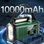 Solar Emergency Radio Power Bank with LED Flashlight