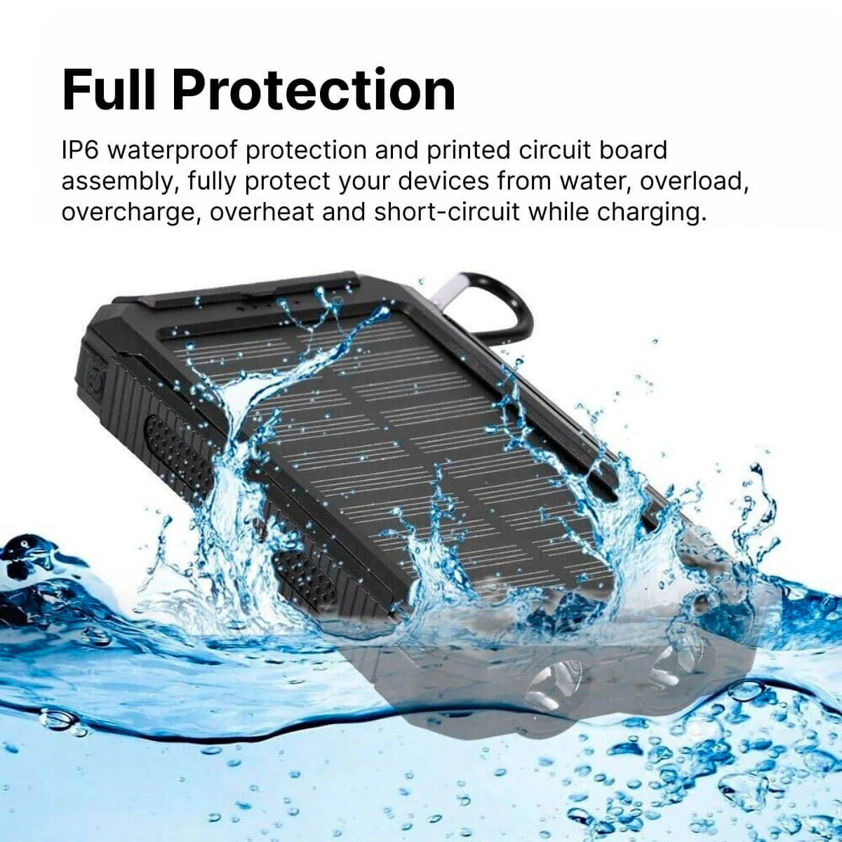 Solar Waterproof Portable Solar Power Bank Charger