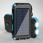 Solar Power Bank Waterproof Portable Charger with Torch Light