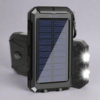 Solar Power Bank Portable Waterproof Charger with Flashlight Torch