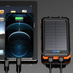 Solar Power Bank Waterproof Portable Charger with Torch Light