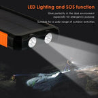 Solar Power Bank Waterproof Portable Charger with Torch Light