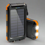 Solar Power Bank Portable Waterproof Charger with Flashlight Torch