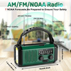 Solar Powered Emergency Radio Flashlight Portable Survival Gear