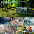 Solar Powered Emergency Radio Flashlight Portable Survival Gear