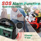 Solar Powered Emergency Radio Flashlight Portable Survival Gear