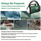 Solar Powered Emergency Radio Flashlight Portable Survival Gear