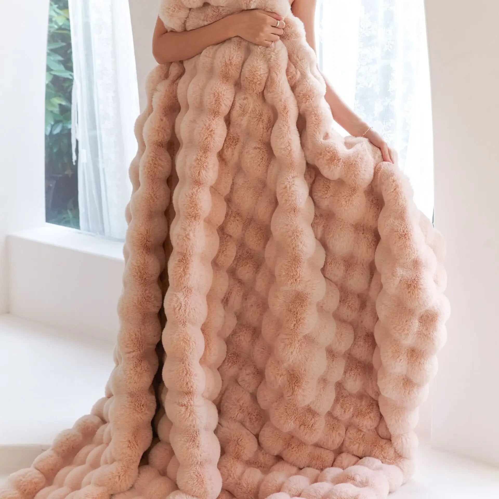 Wool Plush Blanket Throw Rectangular Soft Warm Bedding
