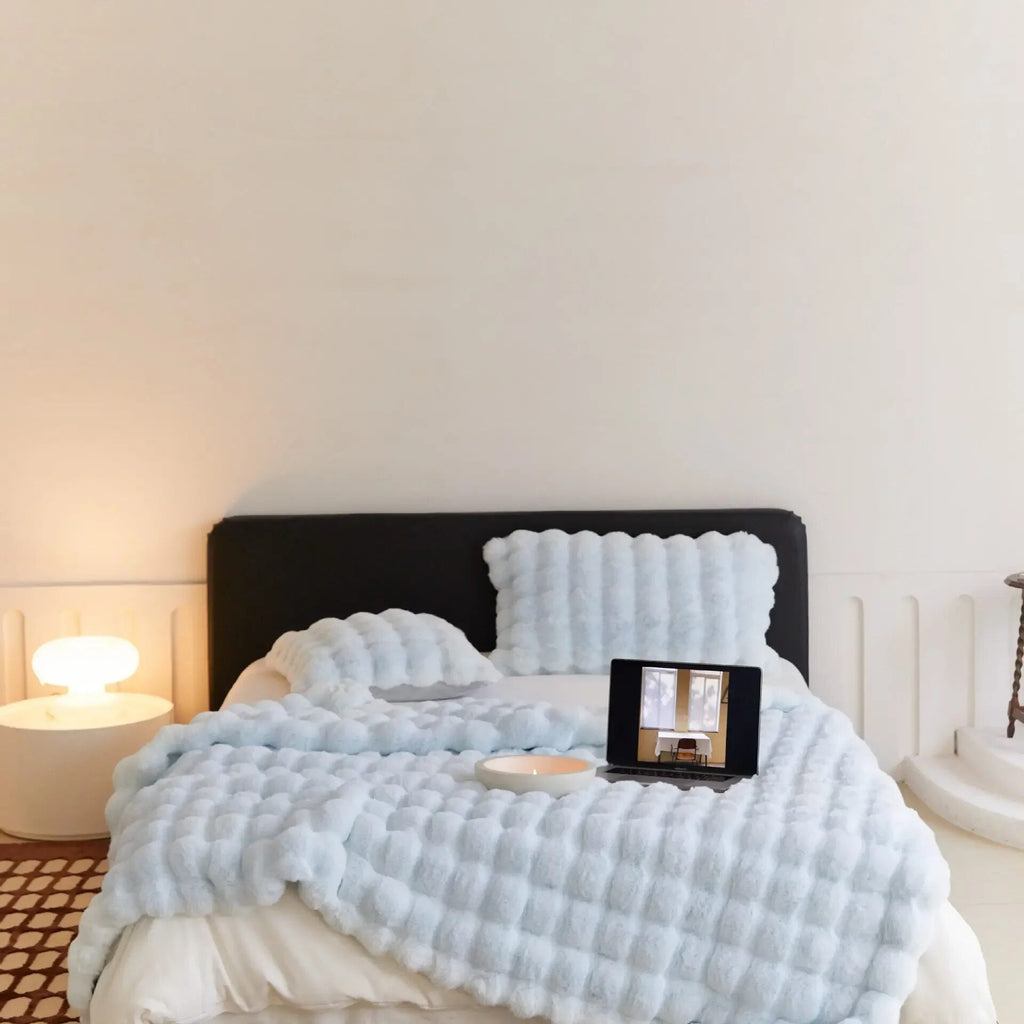 Wool Plush Blanket Throw Rectangular Soft Warm Bedding