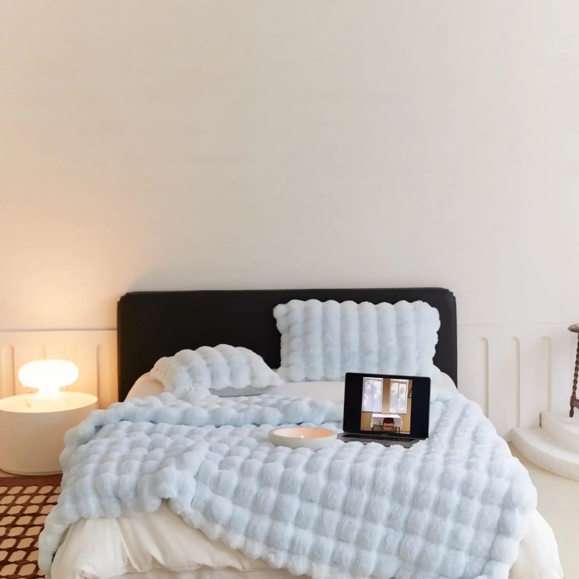 Wool Plush Blanket Throw Rectangular Soft Warm Bedding