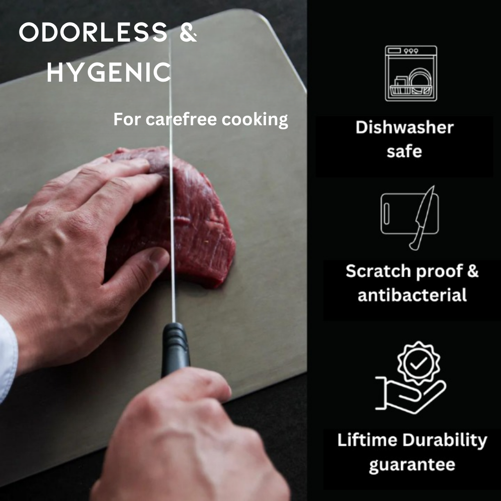 Square Titanium Cutting Board Kitchen Prep Surface