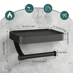 Toilet Paper Holder with Shelf Wall Mounted Bathroom Accessory