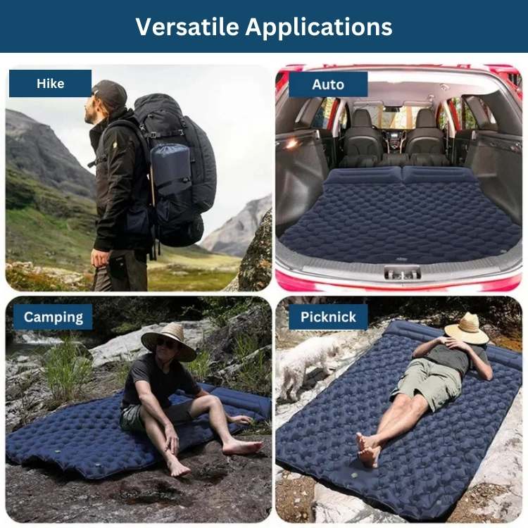 Double Air Mattress Inflatable Camping Sleeping Pad Rugged Lightweight