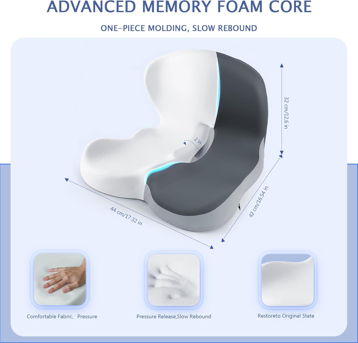 Truck Seat Cushion Memory Foam Lumbar Support Pad