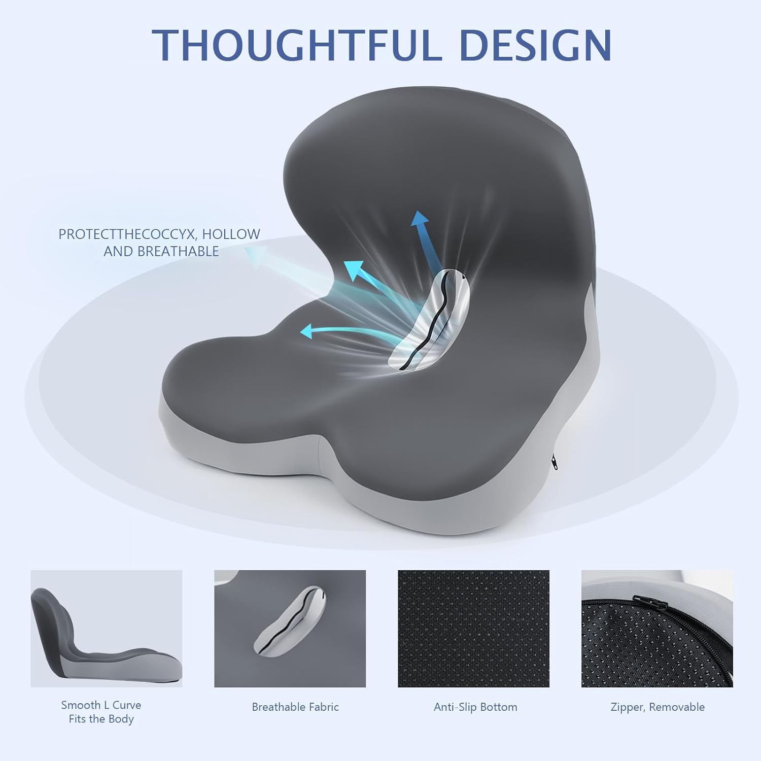 Truck Seat Cushion Memory Foam Lumbar Support Pad