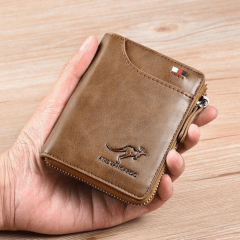 Men's Leather Bifold Wallet RFID Blocking Anti Theft Wallet