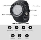 Men's Waterproof Analog Digital Round Sports Watch