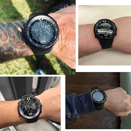 Men's Waterproof Analog Digital Round Sports Watch