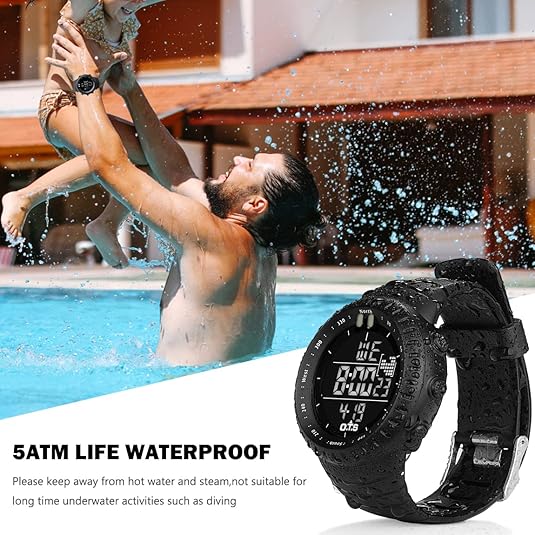 Men's Waterproof Analog Digital Round Sports Watch