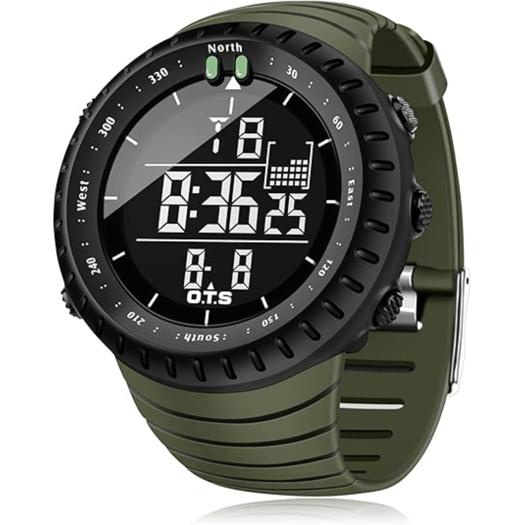Men's Waterproof Analog Digital Round Sports Watch