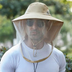Wide Brim Sun Hat with Mosquito Net Outdoor Protection Hat