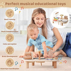 Wooden Music Station Toy for Kids Educational Musical Activity Center