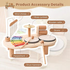 Wooden Music Station Toy for Kids Educational Musical Activity Center