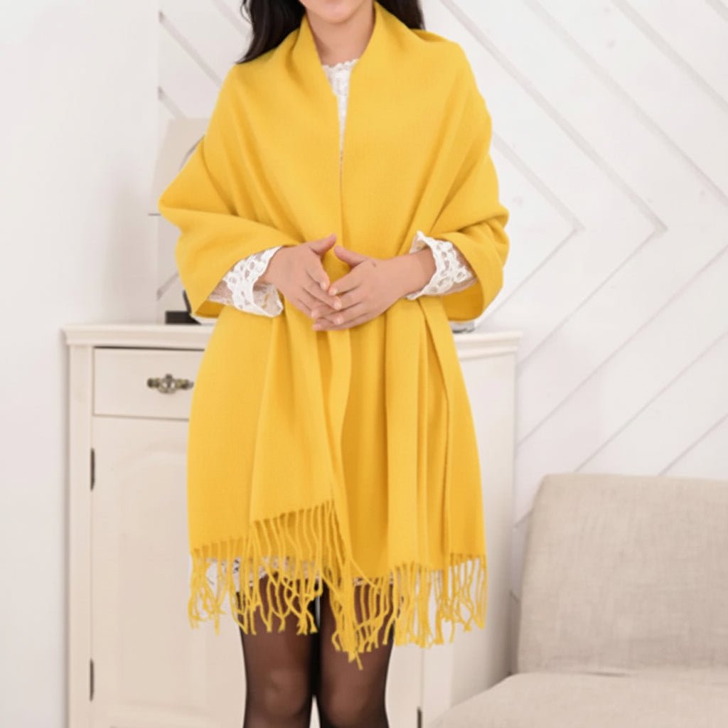 Women Large Square Winter Scarf Wrap Wool Blend Wrap Scarf